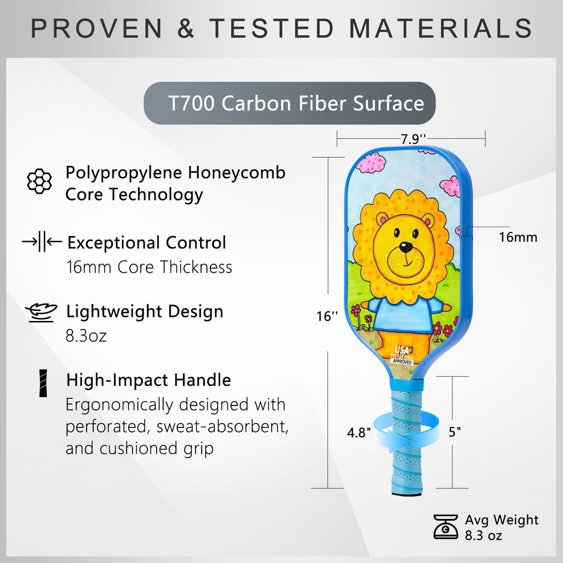 Original Paddle (16mm) T700 Sandblasted Carbon Fiber-Joyful Jot Paddle