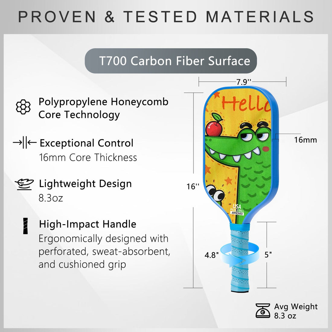 Original Paddle (16mm) T700 Sandblasted Carbon Fiber-Imagine & Play Paddle