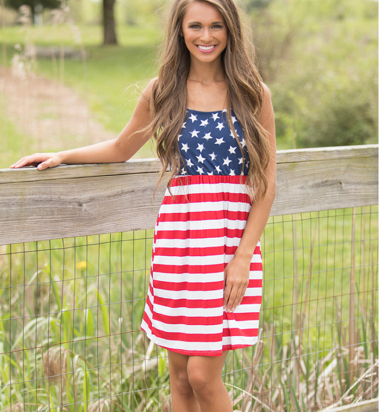 Women 4th Of July Short Dress