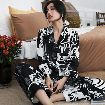 Satin Allover Print PJ Set