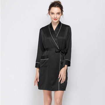 Womens Belted Satin Sleep Robe