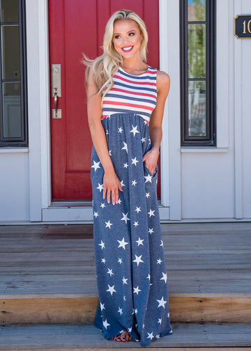 Women 4th Of July Maxi Dress