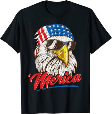 Unisex Women/Men 4th of july American Eagle Flag T-Shirt