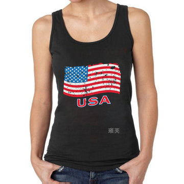 Women 4th of july American Flag Tank Top