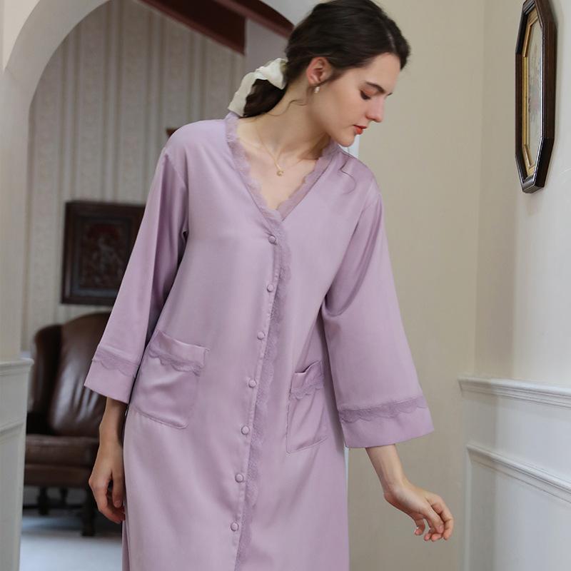 Oversized Shirt Dress Satin Loungewear