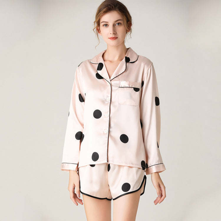 Polka Dot Satin Short PJ Set