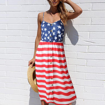 Women 4th Of July Cami Dress