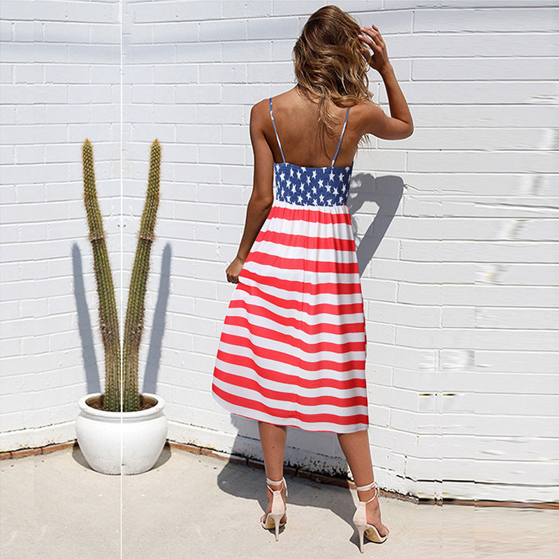 Women 4th Of July Cami Dress