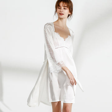 Pure Silk Lace Dress & Robe