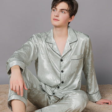 Floral Print Satin Men's Pajamas Set