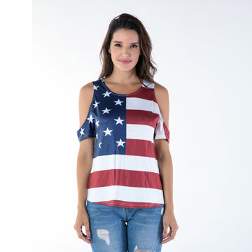 Women Flag Print Tee