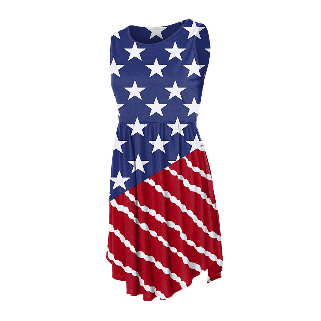 Women 4th Of July Star Print Short Dress