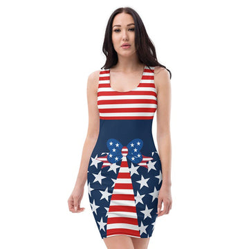 Women 4th Of July Star Print Short Dress