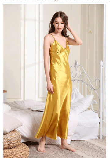 Criss Cross Tie Back Satin Cami Night Dress