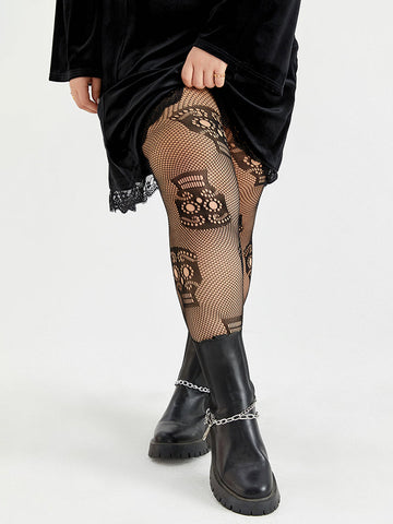 Halloween Skull Pattern Tights