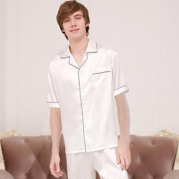 Silky Men Short Sleeve Pajama Set