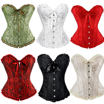 Women Multicolor Jacquard Lace Corset Shapewear 2077