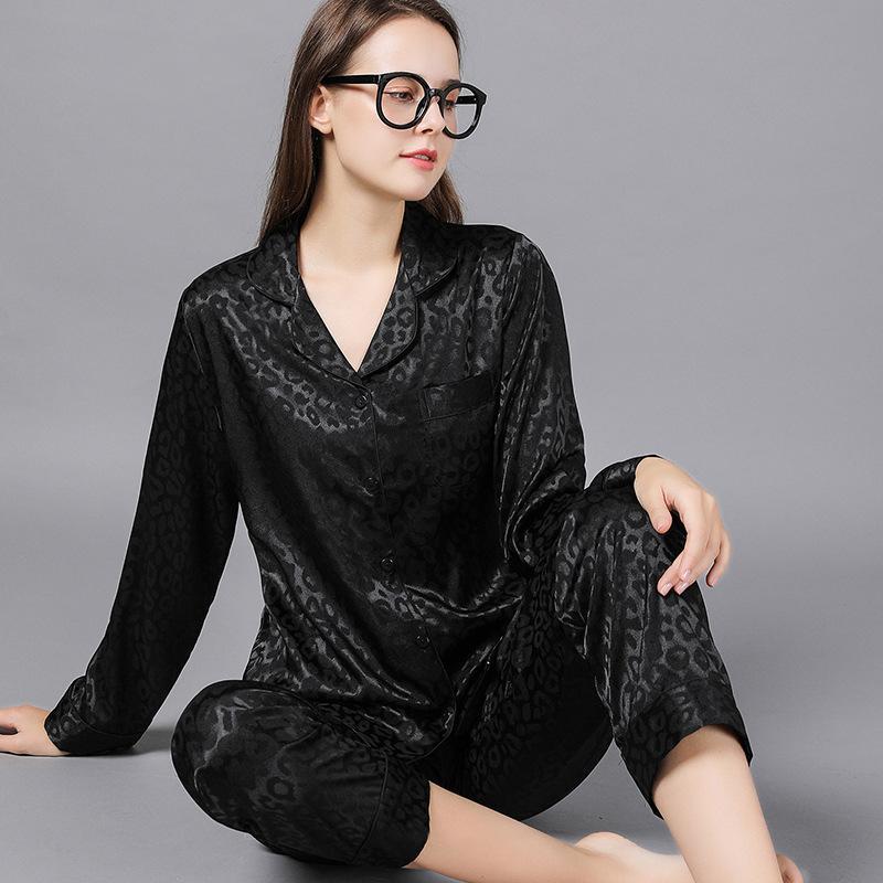 Leopard Jacquard Women Couple PJ Set