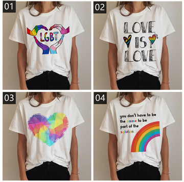 Lgbt Gay Pride Lesbian Rainbow tshirt women white t shirt kawaii top tees harajuku