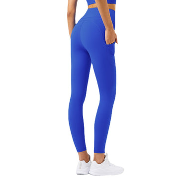 Women High Intensity Nude High Waist Sports Yoga Pants With Pockets CK1301