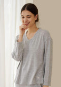 HSIA HSIA Knit Long Sleeve Pajama Set Top / XS / Gray