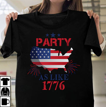 Unisex Women/Men 4th of july American Flag Tee