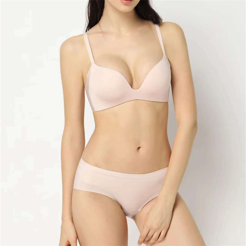 Women Seamless Push Up Brushed Glossy Sleeping Underwear 1804