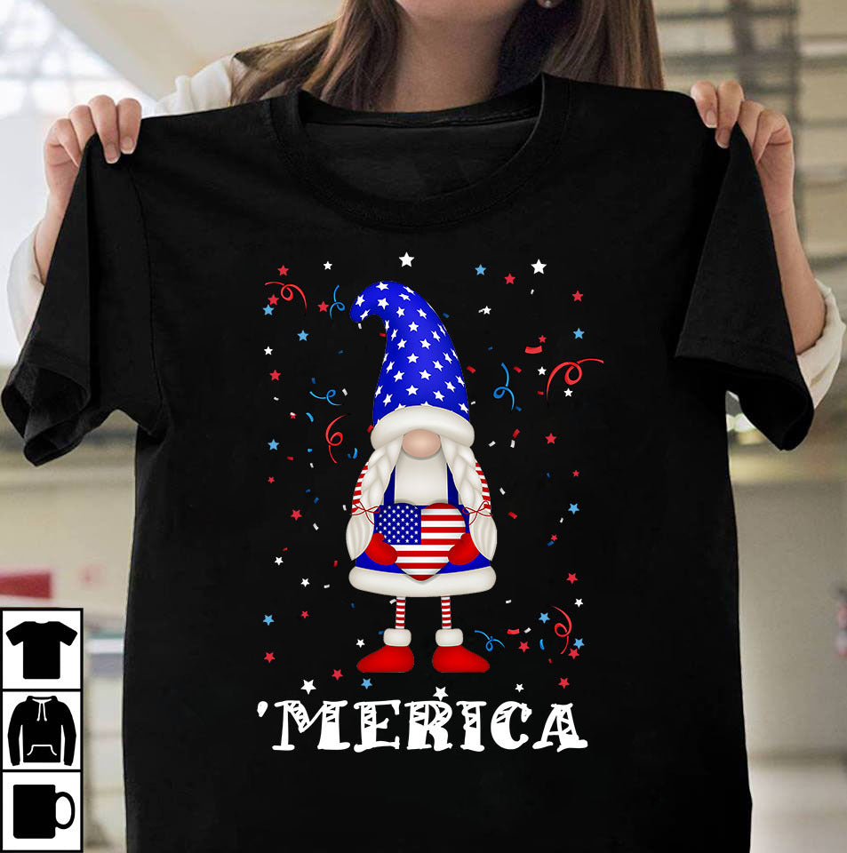 Unisex Women/Men 4th of july American Flag Tee