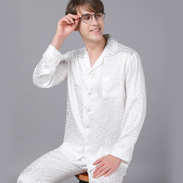 Leopard Jacquard Men Couple PJ Set