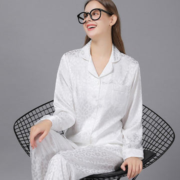 Leopard Jacquard Women Couple PJ Set